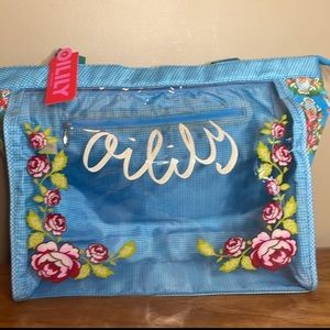 NWT Blue Oilily Beach Bag
